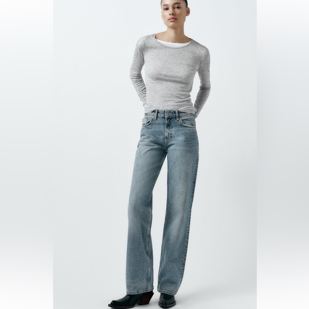 NWOT Zara Full length TRF Mid-rise Wide Leg Jeans